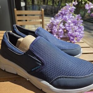 Skechers Navy Mesh Slip-On Casual Loafers
